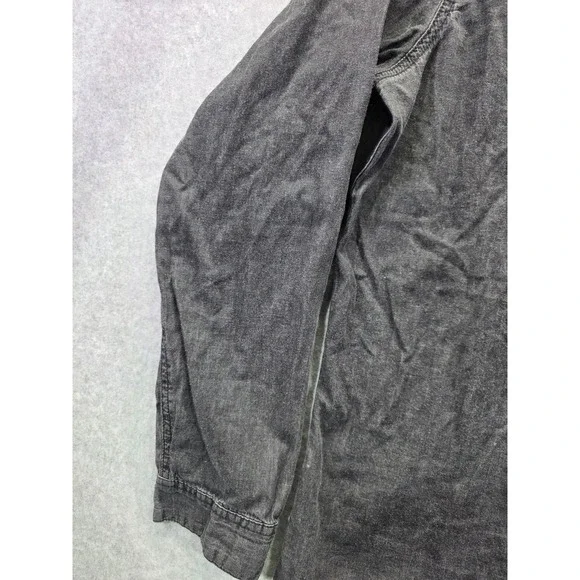 Livergy Mens Long Sleeve Denim Western Shirt Black Faded Cotton XL 43/44 - Picture 12 of 12